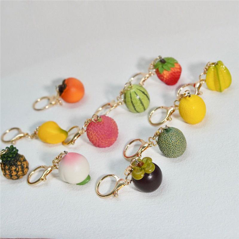 Lychee, Mango, Tomato, Mangosteen, Lemon Fruit Keychain Pendant