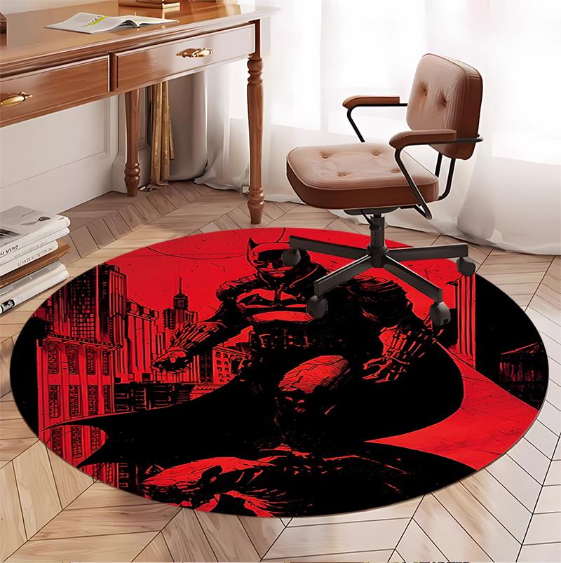 Superheroes Pattern Round Rug, Indoor/Outdoor Mat, for Picnic, Gameroom, Bedroom, Office, Living Room, Home Decor Carpet, Birthday Gift