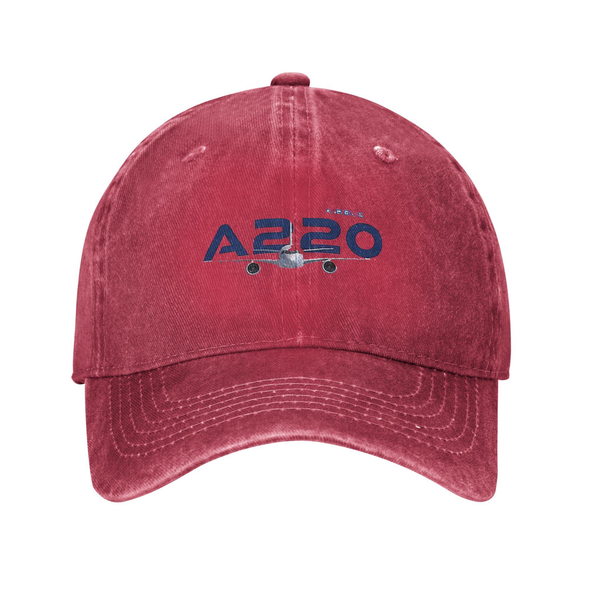 Unisex Baseball Hats Airbus A220 Denim Outdoor Baseball Caps Hip Hop Cap Casquette One Size
