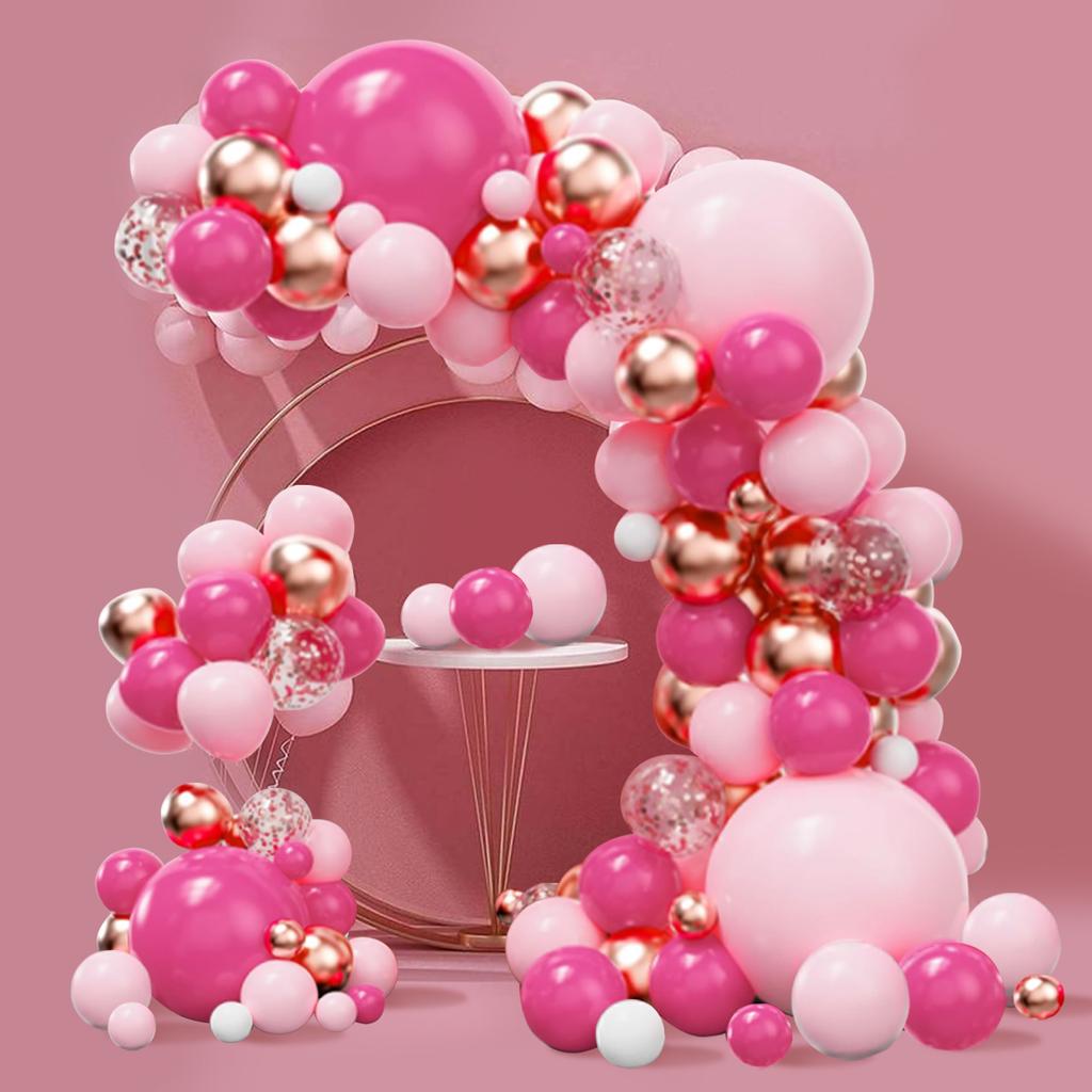 Pink Rose Gold Balloons Garland Arch Kit Birthday Party Decor Kids Wedding Birthday Party Supplies Latex Balon Baby Shower Decor
