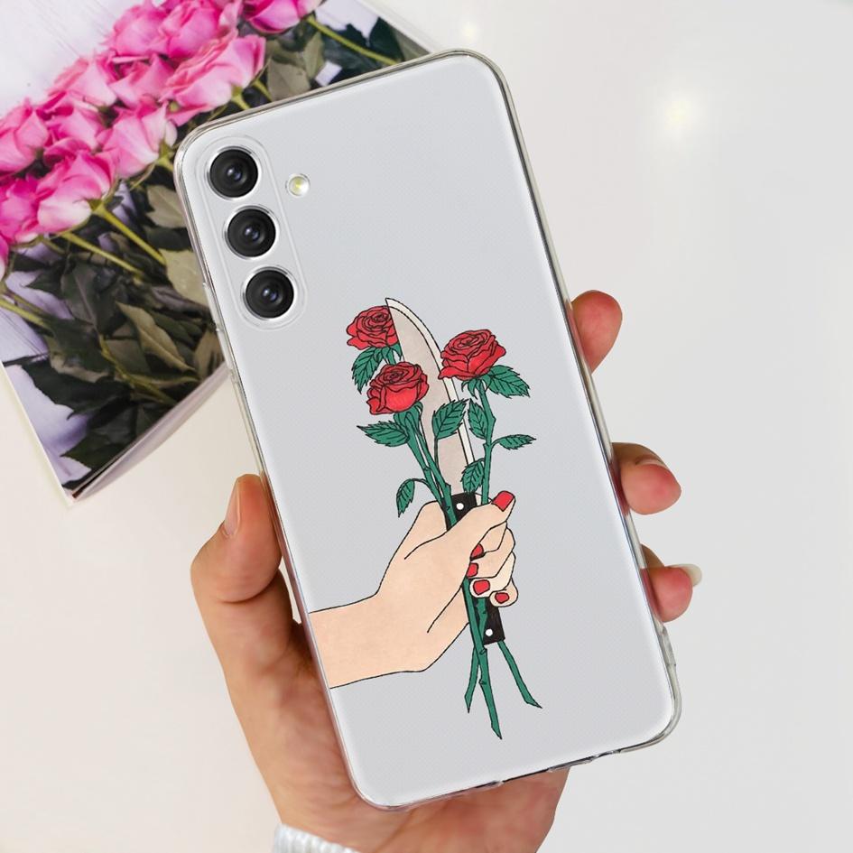 For Samsung A24 4G Case 2023 Popular Flower Astronaut Transparent Cover Soft Phone Case For Samsung A24 A14 5G SM-A146B A 24 Bag