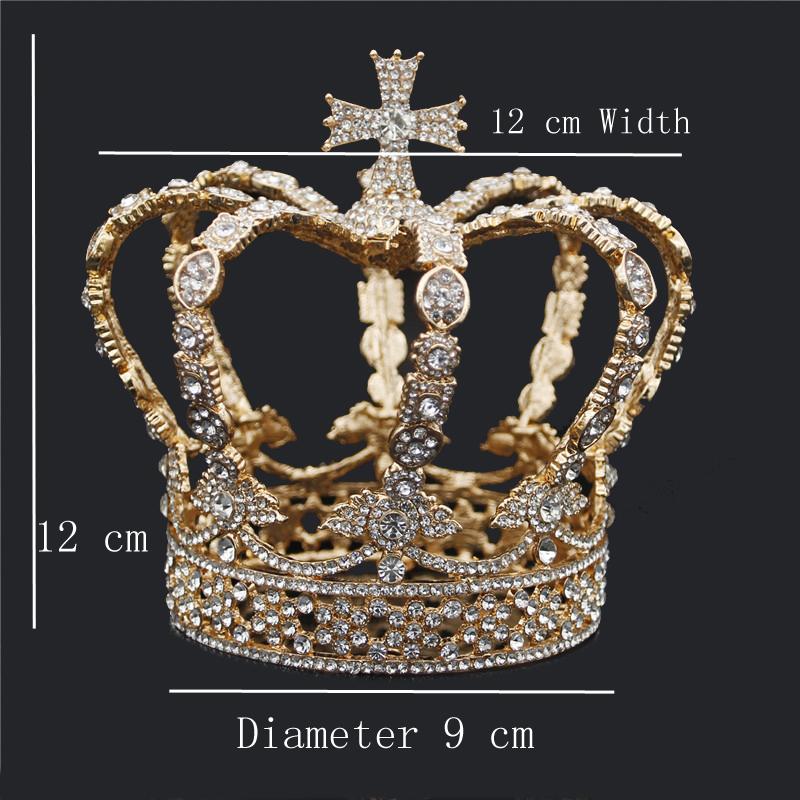 Baroque Royal King Crown Male Diadem Bridal Wedding Hair Ornaments for Women Queen Tiaras and Crowns Head Jewelry