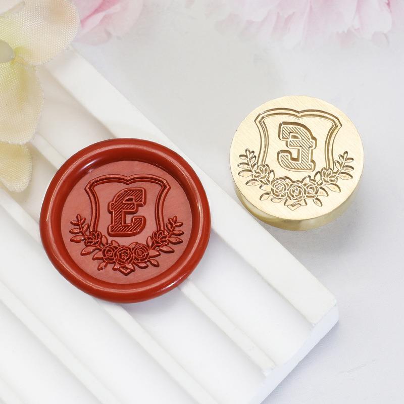 26 English Letters Datura Flower Pattern Wax Stamp Seal Envelope Sealin Greeting Card Gifts Wedding Invitation Decoration 20mm