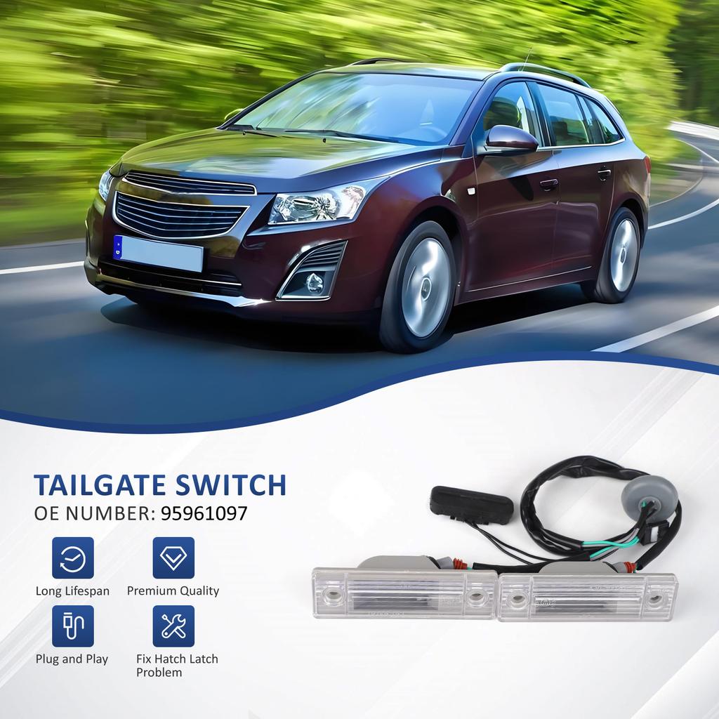 95961097 Car Trunk Release Switch for Chevrolet Chevy Cruze Orlando Rear CaLicense Plate Light Lamp Lock Tailgate Lid Button