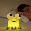 Frog Silicone Patting Night Light LED Bedside Lamp USB Rechargeable Children Kids Sleeping Nightlight Birthday Gifts Room Decor