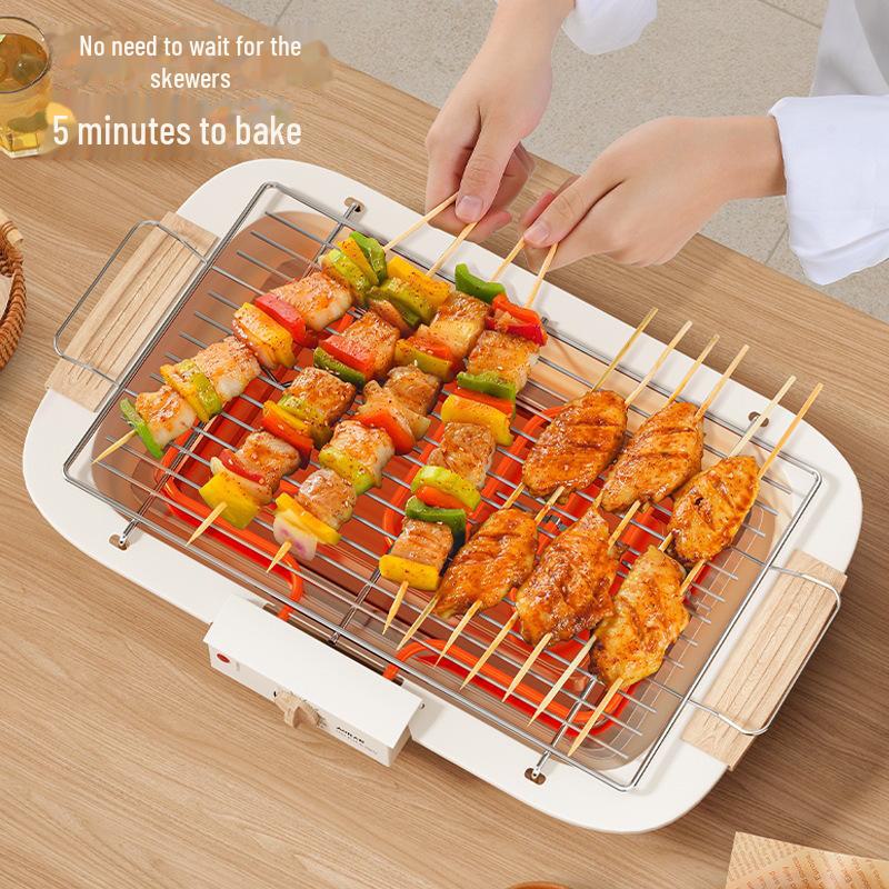 Premium Indoor Smokeless Electric BBQ Grill with Skewers for Barbecue