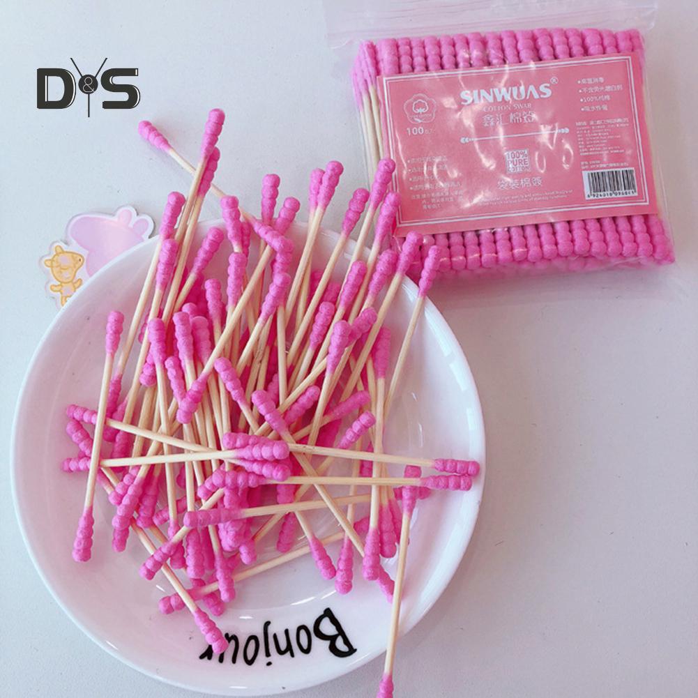 Tendre Double tête jetable maquillage coton-tige cosmétiques nettoyant dissolvant