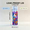 1PC Colorful Cat Psychedelic Art Print 750ml Color Plastic Sports Water Bottle Leakproof Flip Straw Lid Suitable for Sports Office Home Use
