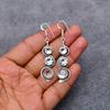 White Topaz Gemstone : 925 Sterling Silver Handmade Long Earring's Jewelry