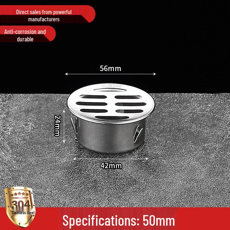 304 Thickened Stainless Steel Round Floor Drain Insert - Outdoor Anti-Clog Mesh Filter for Large Displacement