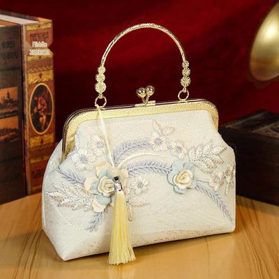 2025 Sac à main Cheongsam Élégant Rétro avec Broderie - Polyvalent, Style Chinois Simple