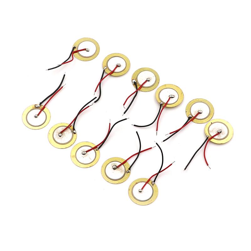 10 ks Piezoelektrická Piezo Keramická Destička Dia 15Mm Pro Bzučák Reproduktor