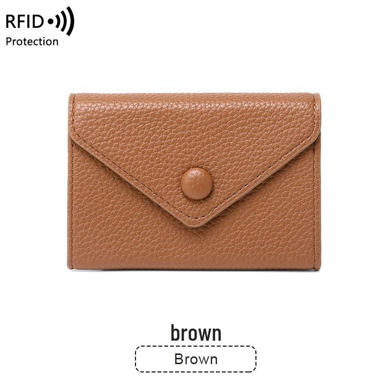 Lightweight Portable Lychee Pattern Small Card Holder for Women - RFID Protected, Anti-Theft Accordion Design, 2023 Edition.