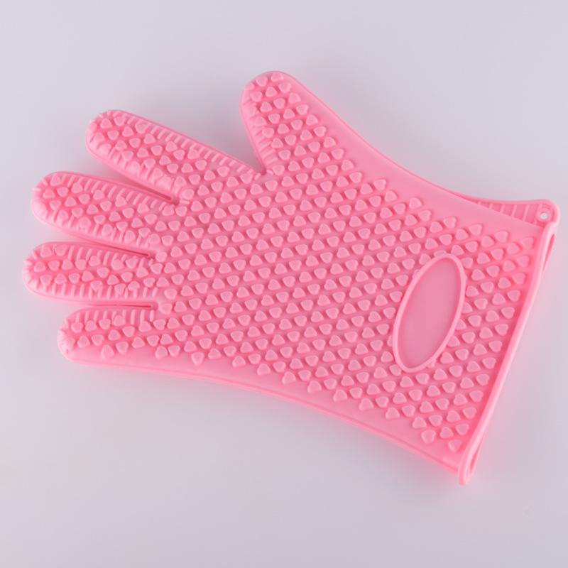 

Силиконовые кухонные перчатки для духовки, термостойкие толстые перчатки для приготовления барбекю, гриля, прихватки для духовки, кухонные гаджеты розовый