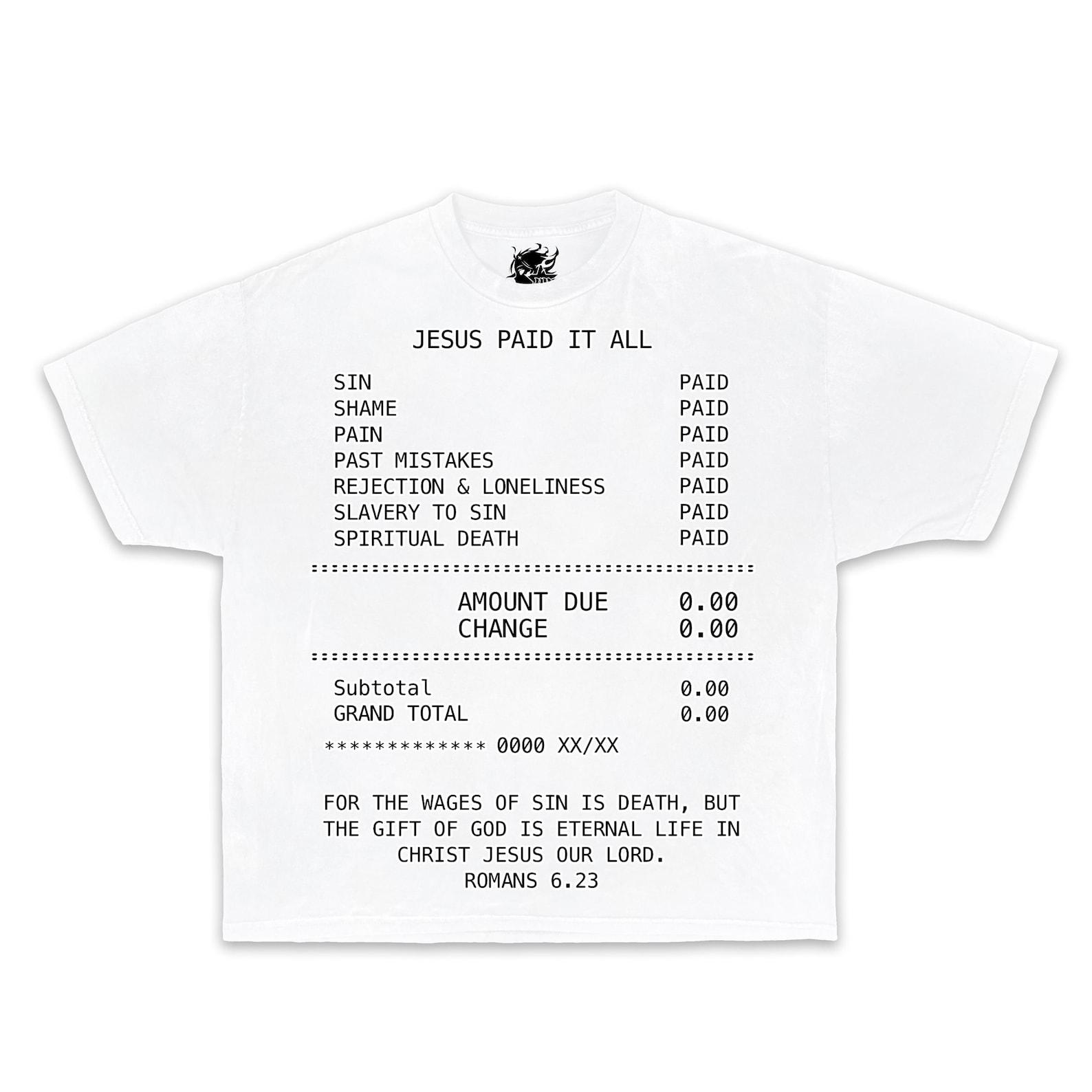 Jesus Paid Graphic Boxy T-Shirt, oversized, graphic, t-shirt, streetwear, y2k, funny, Christmas gift shirt, t shirt, meme, kids L