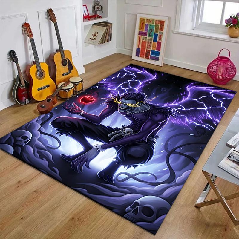 D-Death Note2Printed Area Rug Carpet for Bedroom Living Room Home Decor Rugs Mat Non Slip Mat Rug for Bedside
