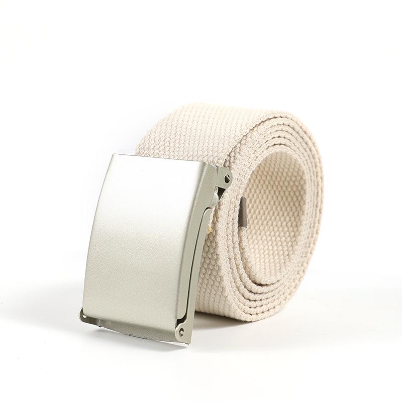Unisex Universal Webbing Belt with Alloy Buckle - No-Hole Candy Colors, Simple & Versatile Design