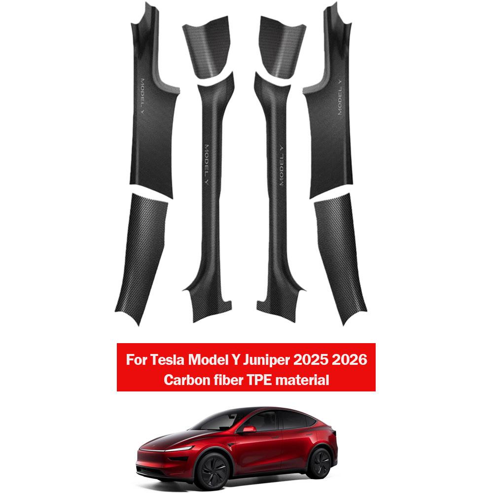 AABLU1 Door Sill Protector For Tesla Model Y 2025 2026 Juniper Front and Rear Door Sill Scuff Plate Guard Easy To Clean TPE Material