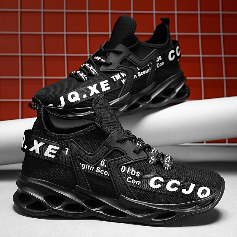 Мужская обувь Cawual Кроссовки Дышащая спортивная обувь Нескользящая 44 чёрный — фото 5