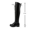 Fashion New Retro Riding Lace-up Women Flat Thigh Boots Western Over The Knee Boots Fashion Women Shoes Round Toe Long Boots Winter 2025