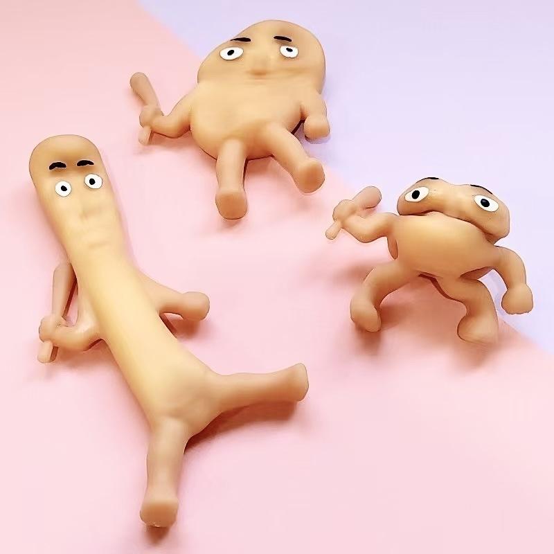 Kawaii Tung Tungtung Sahar Squeeze Toys Collectible Viral Brainrot Fidget Toy Wooden Stick Man Anti Stress Reliever Toys Figet