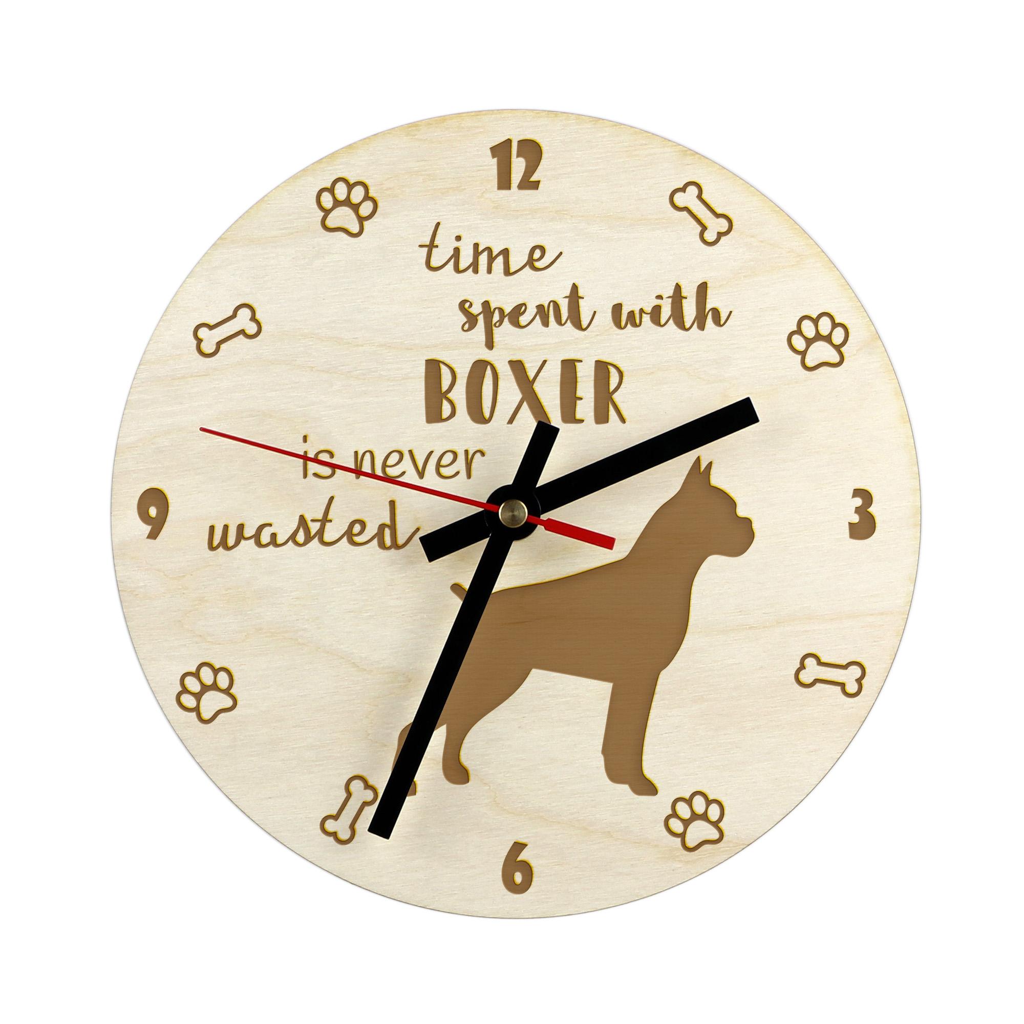 

Boxer, German Boxer I - clock with dog, wooden clock with engraving, personalised clock by Art-Dog