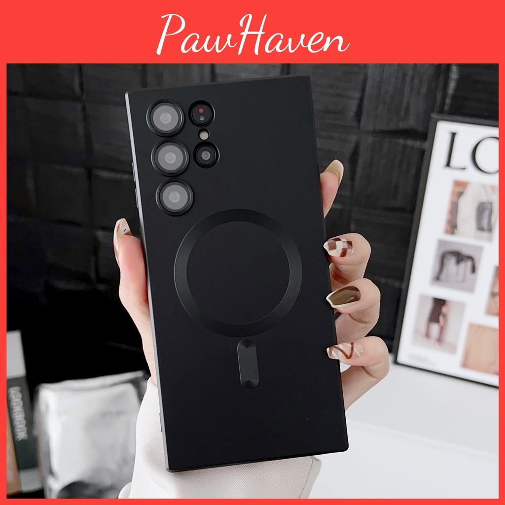 Charge Wireless Magnetic Phone Case With Lens Protection For Samsung S21 Ultra