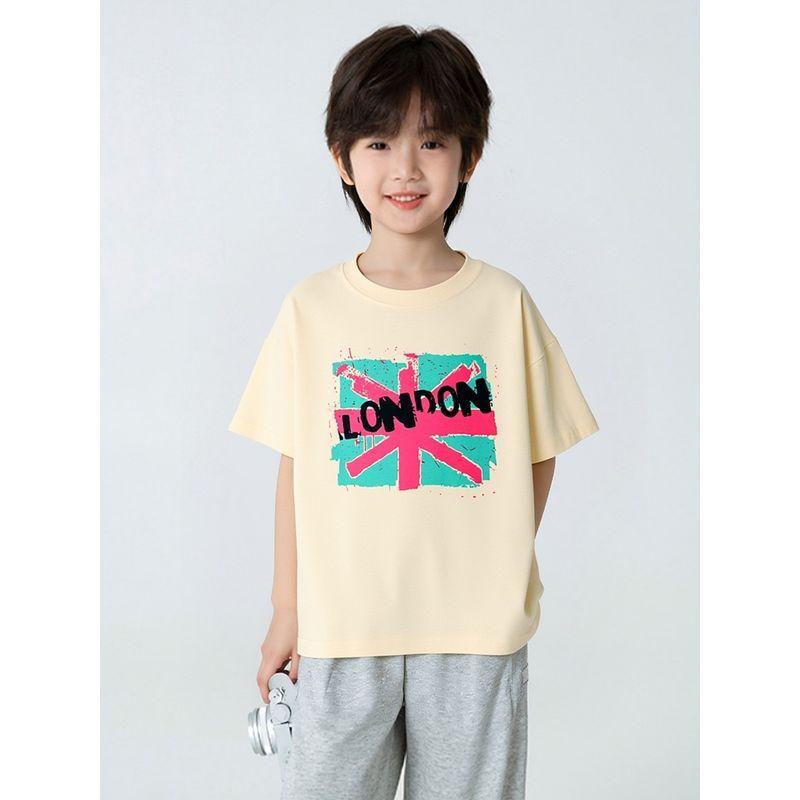 Export Summer New Children's Pure Cotton Printed Short-Sleeved T-Shirt, Medium and Large Children's Clothing, Loose Korean Style Parent-Child Tops