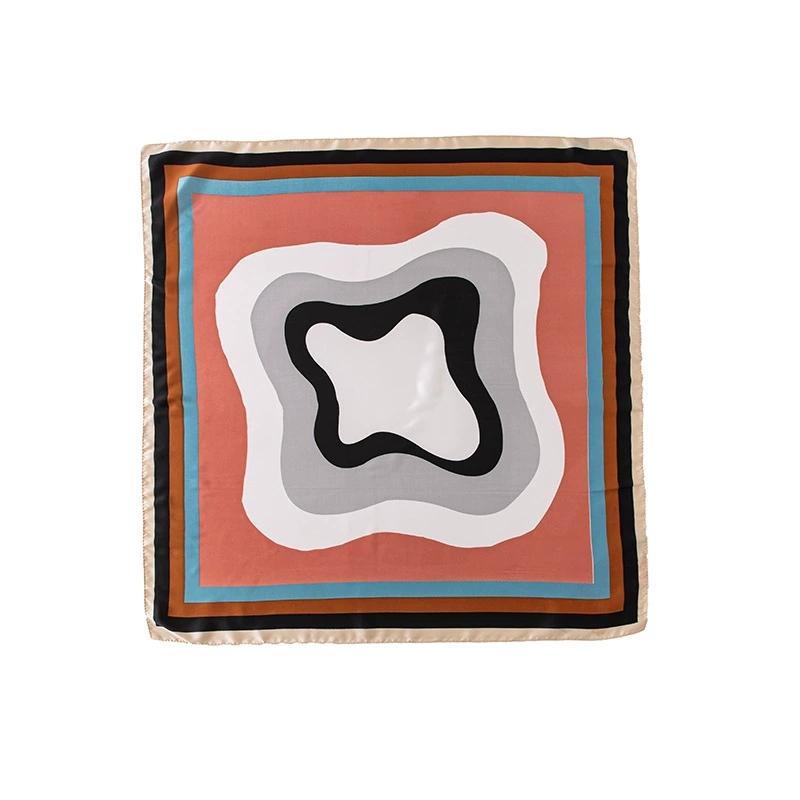 70Cm Small Square Simulated Silk Feminine Scarf Hijab Female Headband Kerchief Luxury Neck Tie Shawl Wrap