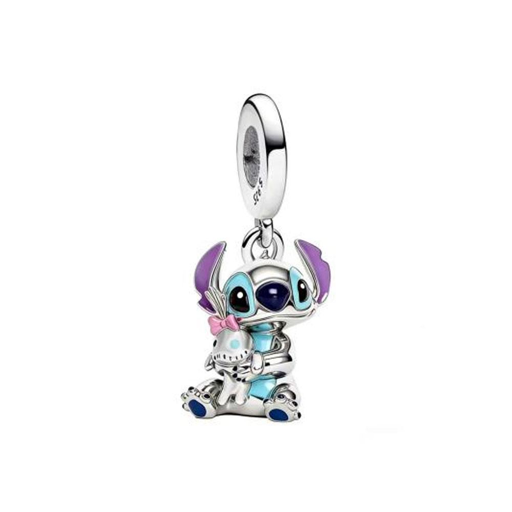 New Cute Blue Fox Rabbit Cartoon Necklace 925 Silver European Style Bracelet DIY Women's Charm Fashion Jewelry Gift