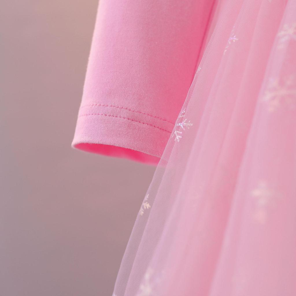 Elsa Princess Spring/Autumn Dress: Girls' Mesh Skirt, One-Piece Stylish Outfit