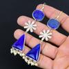 Daughters Day Deal Lapis Lazuli Stone 925 Silver Dangle Engagement Wife Earrings
