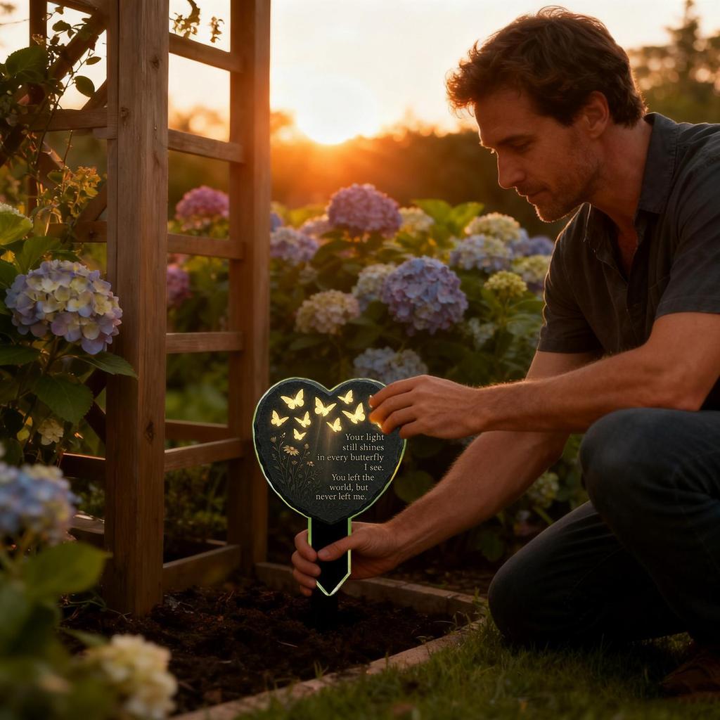 Butterfly Memorial Stake Black Waterproof Acrylic Grave Marker For Loss of Mother Memorial Plaques Cemetery Decor Garden Stake