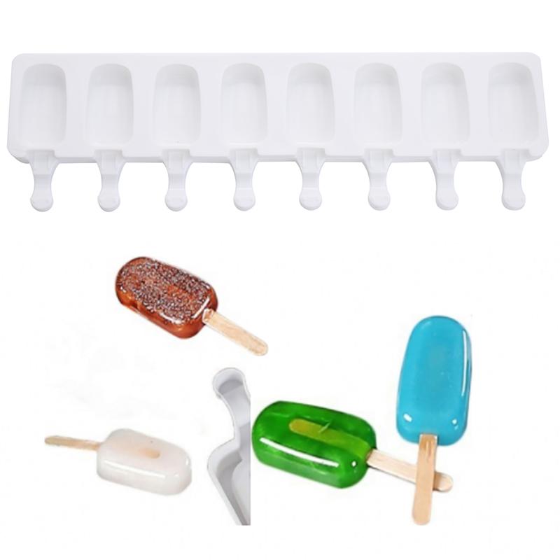 8 Hole Silicone Ice Cream Mold Silicone Diy Fruit Juice Ice Pop Cube Maker Mould