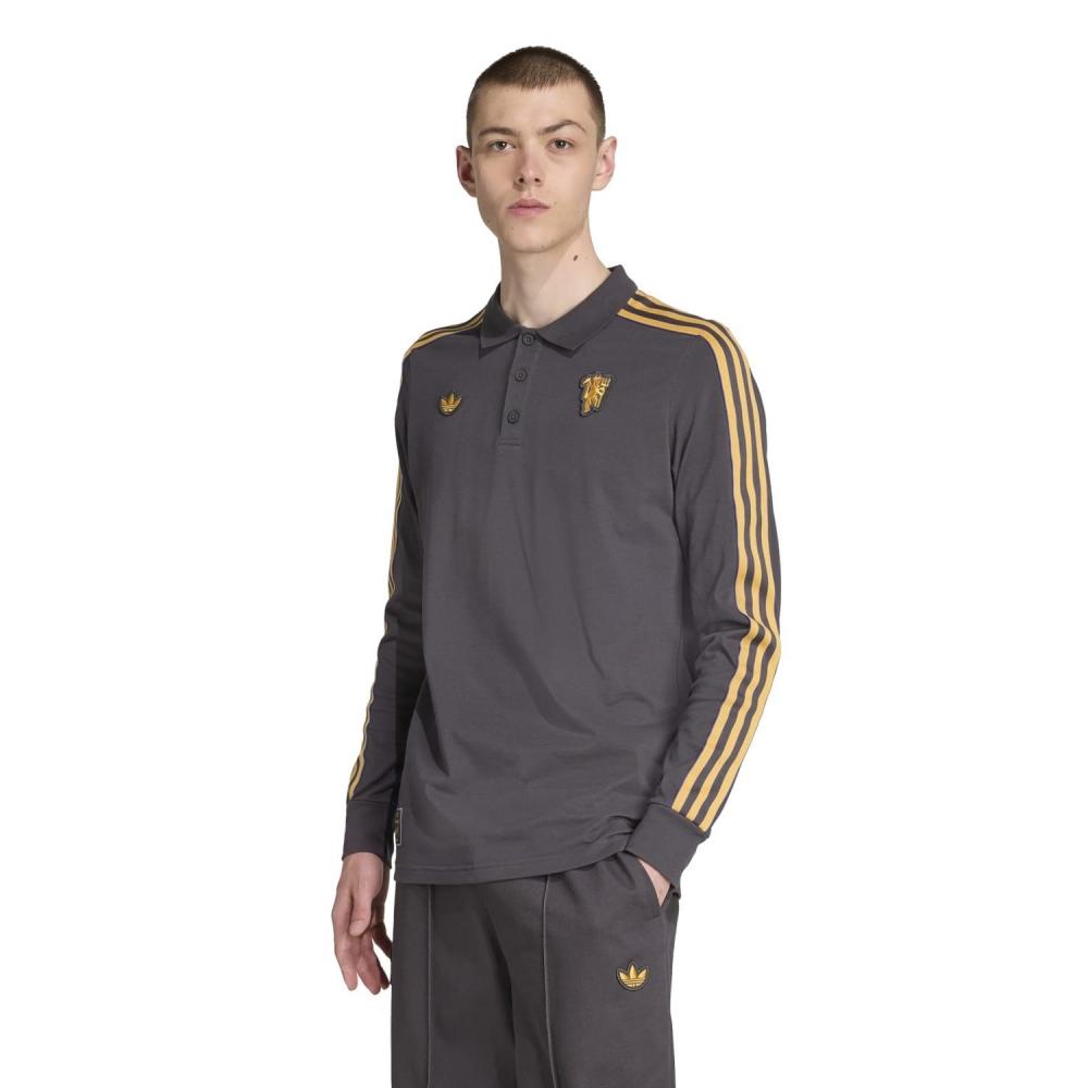 Adidas M ManchesTer Ufc T Polo Ls Jn2822 uTiliTyblack S