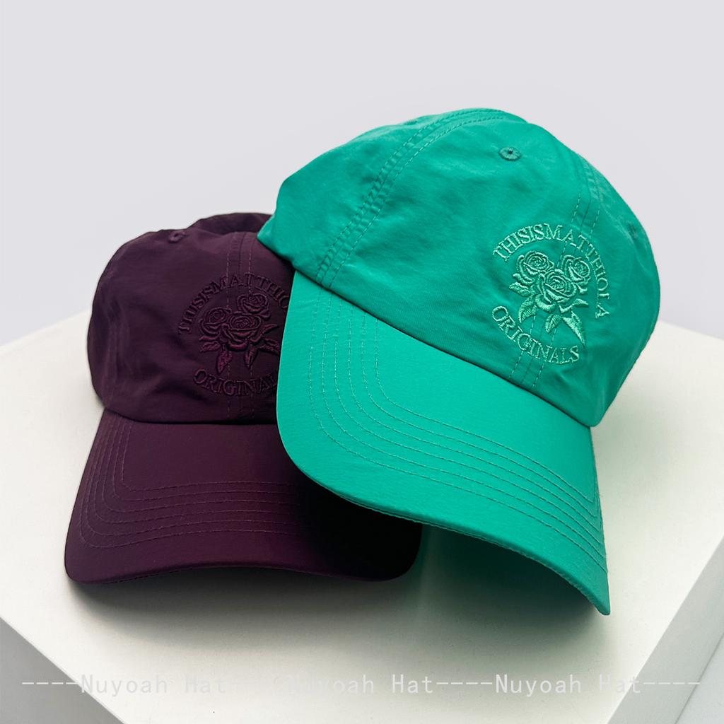 And Women Fast Drying Letter Print Rose Embroidery Baseball Caps Sun Protection Outdoor Use Air Permeable Korean Style Peaked Hats All-Match