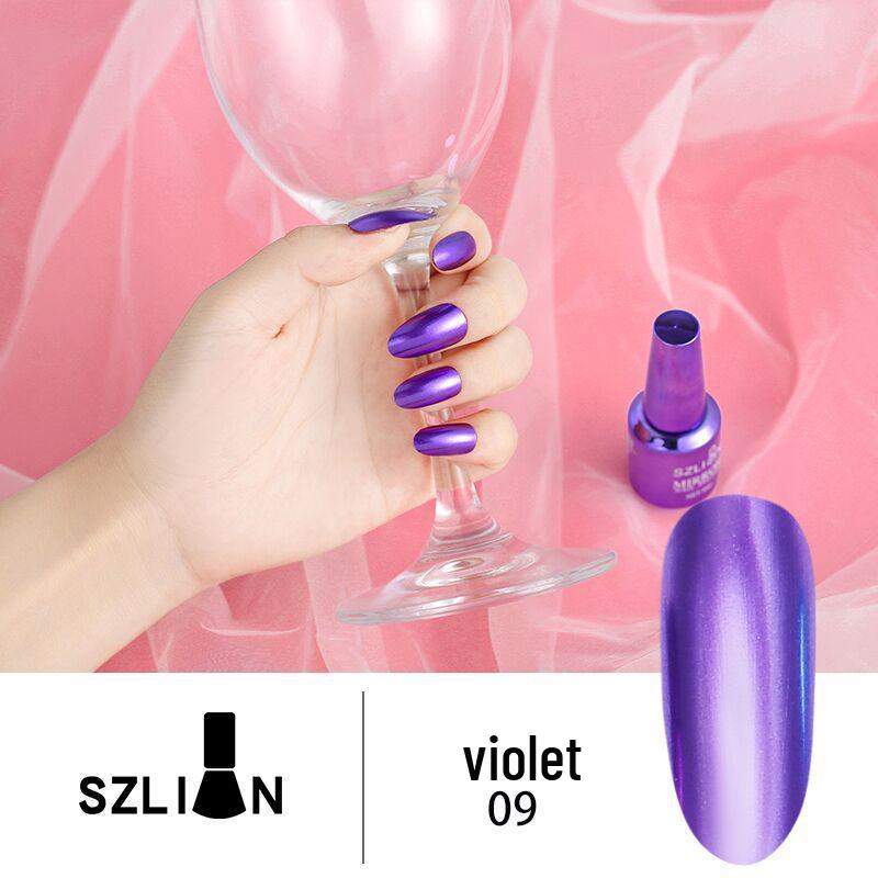 Long-Lasting Silver Metallic Mirror Nail Polish, Multicolor Glossy Finish