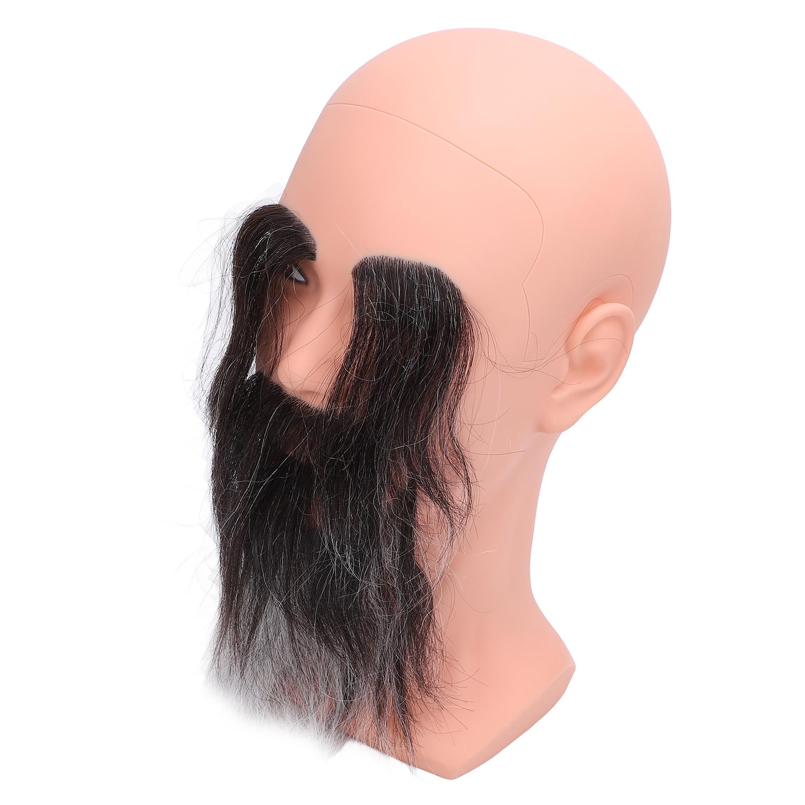 

Голова манекена парикмахера с длинной бородой и бровями, многоразовая, из смолы и ПВХ, парикмахерская практика, лысая голова