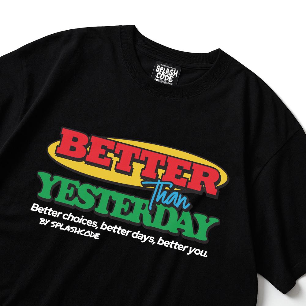 Seupeullaesikodeu Short Sleeve T-Shirt Black - Better Than Yesterday