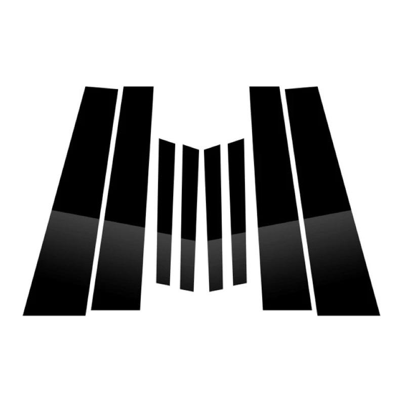 Carbon Fiber Car Window Door Column BC Pillar Post Cover Trim Fit For Peugeot 2008 -2022 Mirror Effect PC