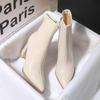Vintage Thick Heel Women Ankle Boots Fashion Patent Leather Pointed Toe Short Booties Wedding Party Autumn Winter Shoes