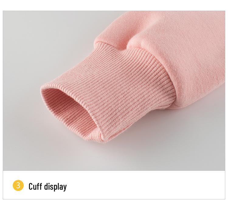 Girls' Korean Style Fleece Sweatshirt - Autumn 2024 Children's Pullover