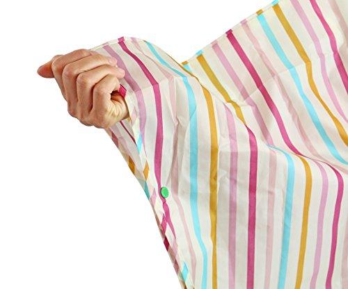 Benetton Rain Poncho, Water-Repellent, with Storage Case, Striped, BENETTON UY-6012