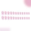 24Pcs Press On Nail Medium Square Coffin Nail French Tip Designs False Nail for Office Parties and Special Occasion