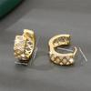 Charm Female White Zircon Stone Hoop Earrings Gold Color Simple Oval Wedding Jewelry For Women