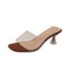 Summer Women Pumps Sandals PVC Jelly Slippers Open Toe High Heels Women Transparent Perspex Slippers Shoes Heel Clear Sandals