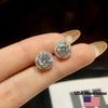 S925 Silver Gorgeous Shiny 0.5-1CT Moissanite Round Earrings for Women Engagement Wedding High Quality Jewelry Gift