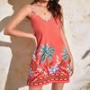 Summer Women's Halter Skirt Tropical Camouflage Print Dress