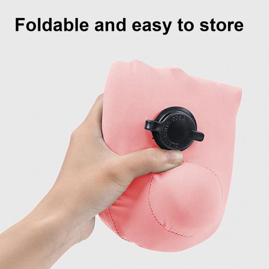 Inflatable U-shaped Pillow with Self-filled Design Built-in Air Pump Lightweight Portable Neck Support