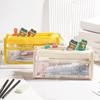 Large Capacity Transparent PVC Pencil Case with Six-Layer Storage–Stylish Stationery Box for Middle School Boys and Girls
